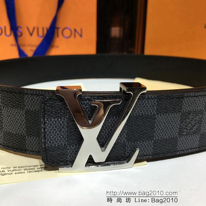 路易威登LV 全新款式  LV INITIALES 腰帶 格紋帆布 男士皮帶  xfp1114